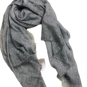 Tilo Twilight Scarf Sheer Gray Sequined - New with tag!